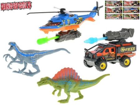 Dinoworld dinosaurus a vozidlo 7-13cm kov 6druhů v krabičce