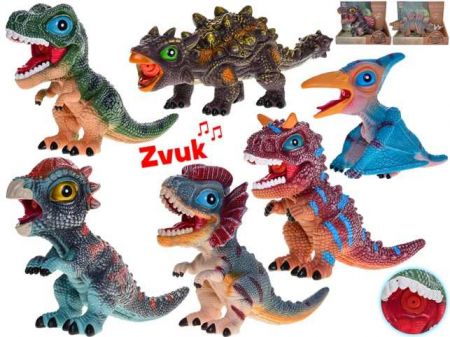 Dinosaurus 20-25cm na baterie se zvukem 8druhů v krabičce