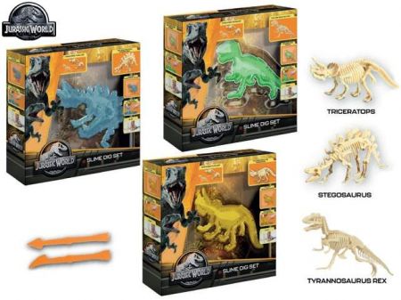 Jurský svět Dominion kostra dinosaura se slizem 3druhy v krabičce