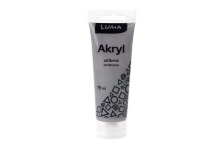 Barvy akrylové 75ml, metal stříbrná LUMA