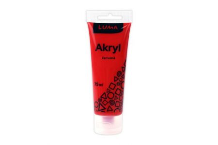 Barvy akrylové 75ml, červená LUMA