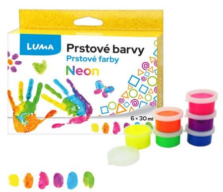 Barvy prstové neon LUMA 6 barev 30ml