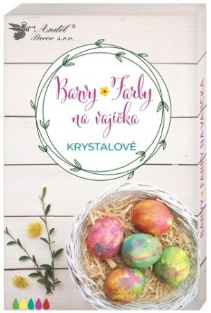 Barvy na vajíčka 7746 krystalové v tabletách, 5 ks, rukavice