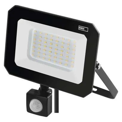 EMOS LED reflektor SIMPO s pohybovým čidlem, 50 W, černý, neutrální bílá