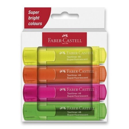 Zvýrazňovač Faber-Castell Textliner 46 Neon sada 4 ks