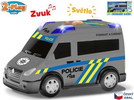 2-Play Traffic Auto policie CZ design 13,5cm volný chod se světlem a zvukem v krabičce