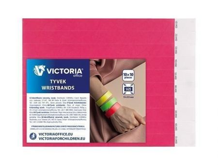 Identifikační náramky, 3/4&quot;, neon růžová, tyvek VICTORIA