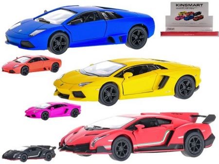 Lamborghini 1:36 kov matný lak zpětný chod 3druhy 2barvy