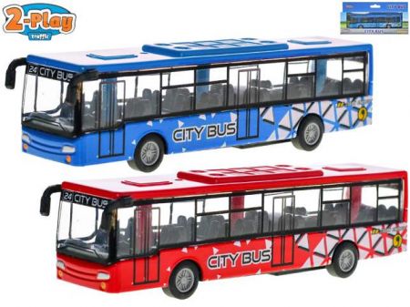 2-Play Traffic autobus 15cm kov na zpětný chod 2barvy v krabičce