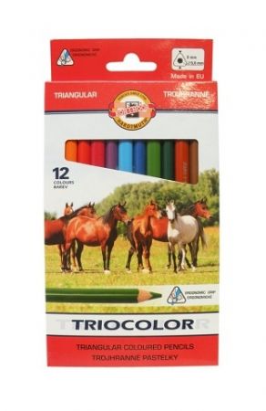 Pastelky Triocolor, kůň, 12 ks, 9 mm