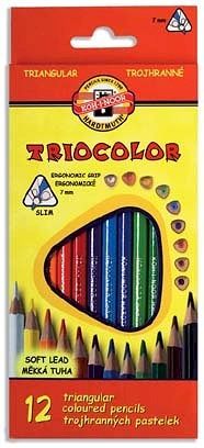 Pastelky trojhranné školní Triocolor, 12 ks