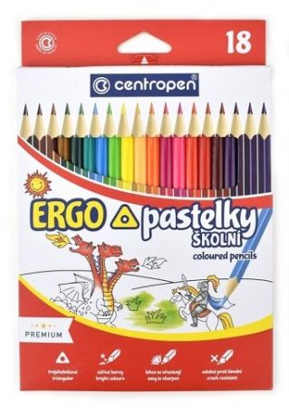 Pastelky trojhranné Centropen 9521, 18 ks