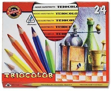 Pastelky trojhranné Triocolor, 24 ks