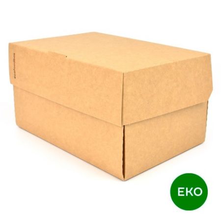 EKO box na hamburger MAXI, kraft, 190 x 120 x 105 mm