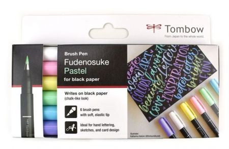 Tombow sada fixů fudenosuke, pastelové, 6 ks