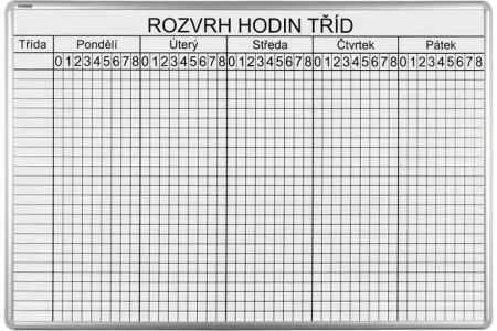 Rozvrhová tabule ekoTAB pro 26 tříd