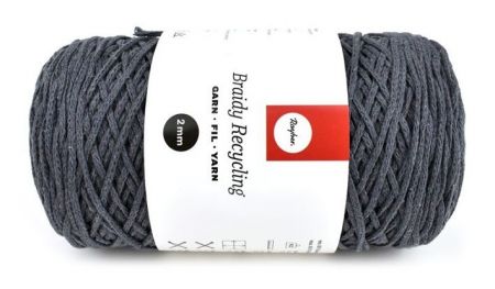 Pletací příze Macrame, šedá, 250g, 250m