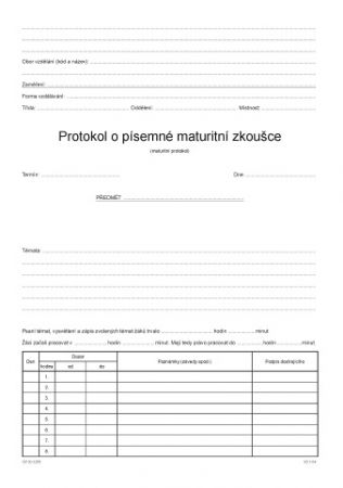 Protokol o písemné maturitní zkoušce