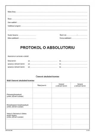 Protokol o absolutoriu (na třídu)