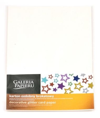 Třpytivý papír bílý, 210 g