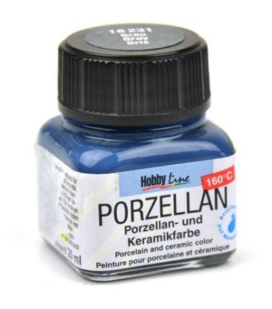 Barva na porcelán, 20 ml, č. 16231, šedá