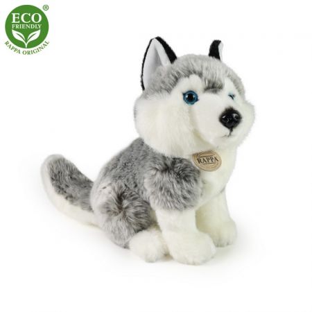 Plyšový pes husky sedící  30 cm