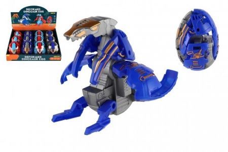 Dinosaurus/robot skládací vejce plast 11cm ve fólii 4 barvy