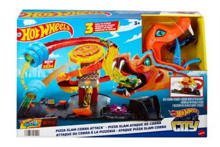 Hot Wheels City hladová kobra útočí na pizzerku HTN81