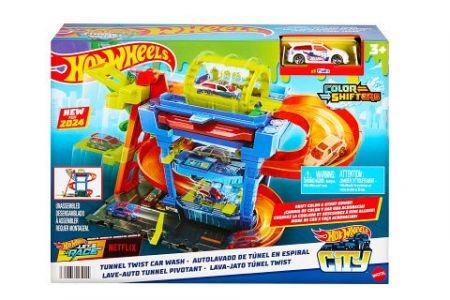 Hot Wheels City color shifters automyčka s otočným tunelem HTN80