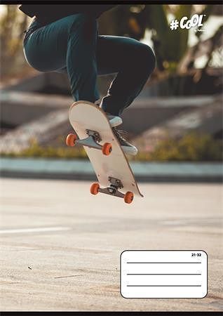 Sešit &quot;Skateboard&quot;, 21-32, mix motivů, A5, linkovaný, 32 listů, COOL BY VICTORIA