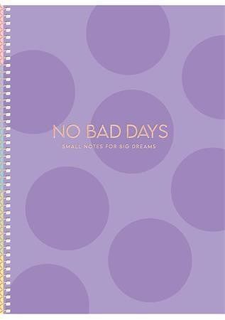 Spirálový sešit &quot;No Bad Days&quot;, mix motivů, B5, čtverečkovaný, 80 listů, tvrdé desky, SHKOL