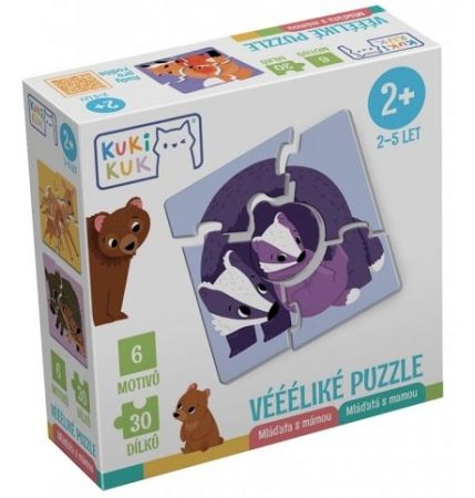 KukiKuk - Véééliké puzzle Mláďata s mámou