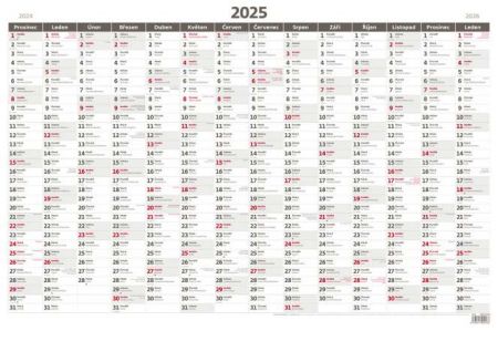 Kalendář nástěnný Plánovací roční mapa A1 bezobrázková 2025 / 88cm x 64cm / N221-25