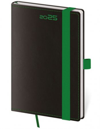 Kapesní diář Black Green s poutkem 2025 (DB436-3-25)