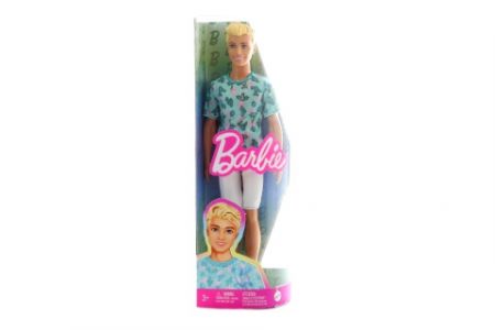 BARBIE Model Ken - modré tričko kaktusy/palmy HJT10