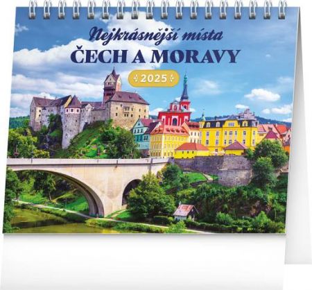 Kalendář stolní Nejkrásnější místa Čech a Moravy 2025, 16,5cm x 13cm, PGS-33750