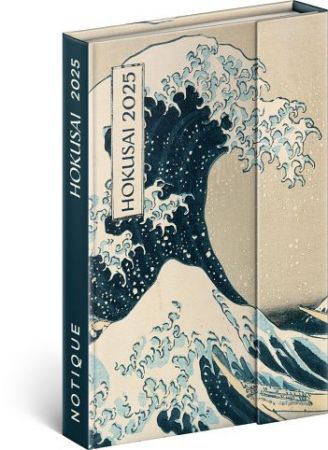 Týdenní diář magnetický Katsushika Hokusai 2025, 11cm x 16cm, PGD-33855-V