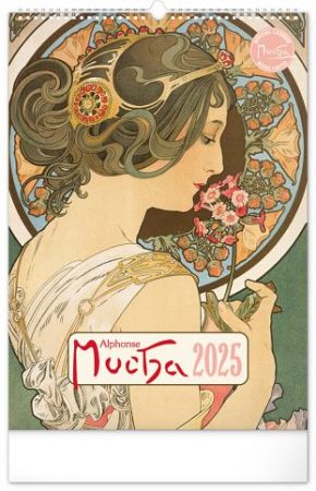 Nástěnný kalendář Alfons Mucha 2025, 33 × 46 cm