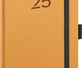 Diář měsíční kapesní Vellum 2025, oranžový, 9cm x 15,5cm, PGD-KAPVE-5019