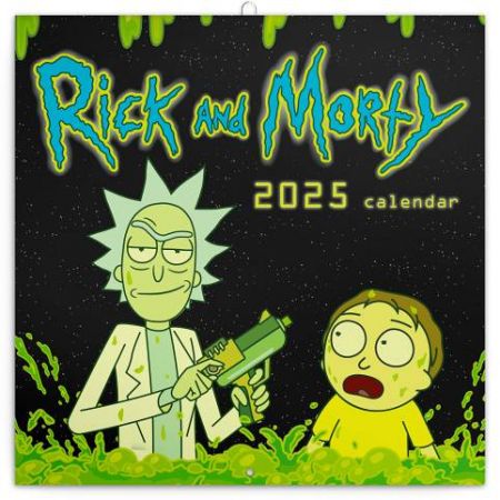 Kalendář nástěnný poznámkový Rick a Morty 2025, 30cm x 30cm, PGP-33640