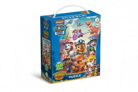 Puzzle Tlapková patrola/Paw Patrol Záchrana dinosaurů 32x23cm 48 dílků v krabičce 15x18x6c