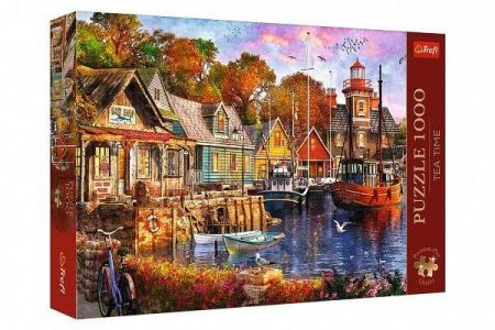 Puzzle Premium Plus - Čajový čas: Přímořský přístav 1000 dílků 68,3x48cm v krabici 40x27x6