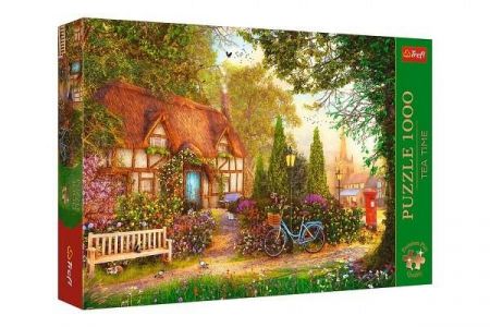 Puzzle Premium Plus - Čajový čas: Došková chalupa 1000 dílků 68,3x48cm v krabici 40x27x6cm