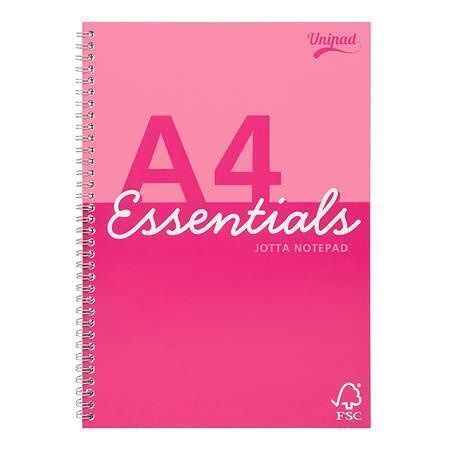 Spirálový sešit &quot;Unipad Essentials Jotta&quot;, mix vzorů, A4, linkovaný, 80 listů, PUKKA PAD E