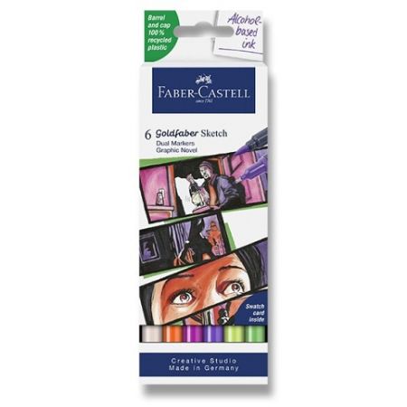 Popisovač Faber-Castell Goldfaber Sketch Dual Marker Graphic Novel sada, 6 barev