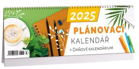 Kalendář stolní plánovací + daňové kalendárium  2025 / 34cm x 12cm / K757