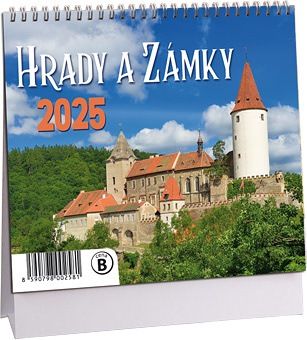 Kalendář stolní Hrady a zámky mini  2025 / 17cm x 14,5cm / K708