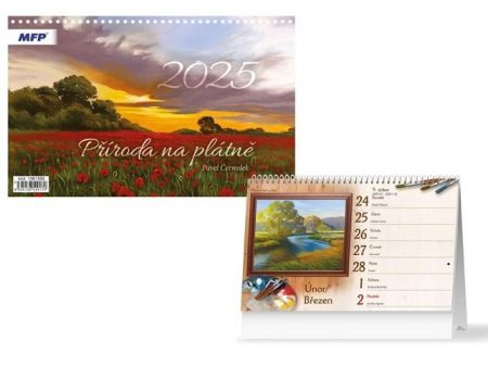 Kalendář stolní Příroda na plátně 2025 / 23cm x 17,5cm / 1061580