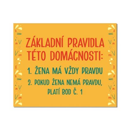 ALBI Cedulka na dveře - Pravidla domácnosti