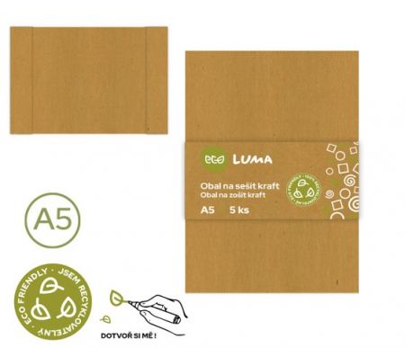 Obal na sešit A5 ECO LUMA kraft, 5ks